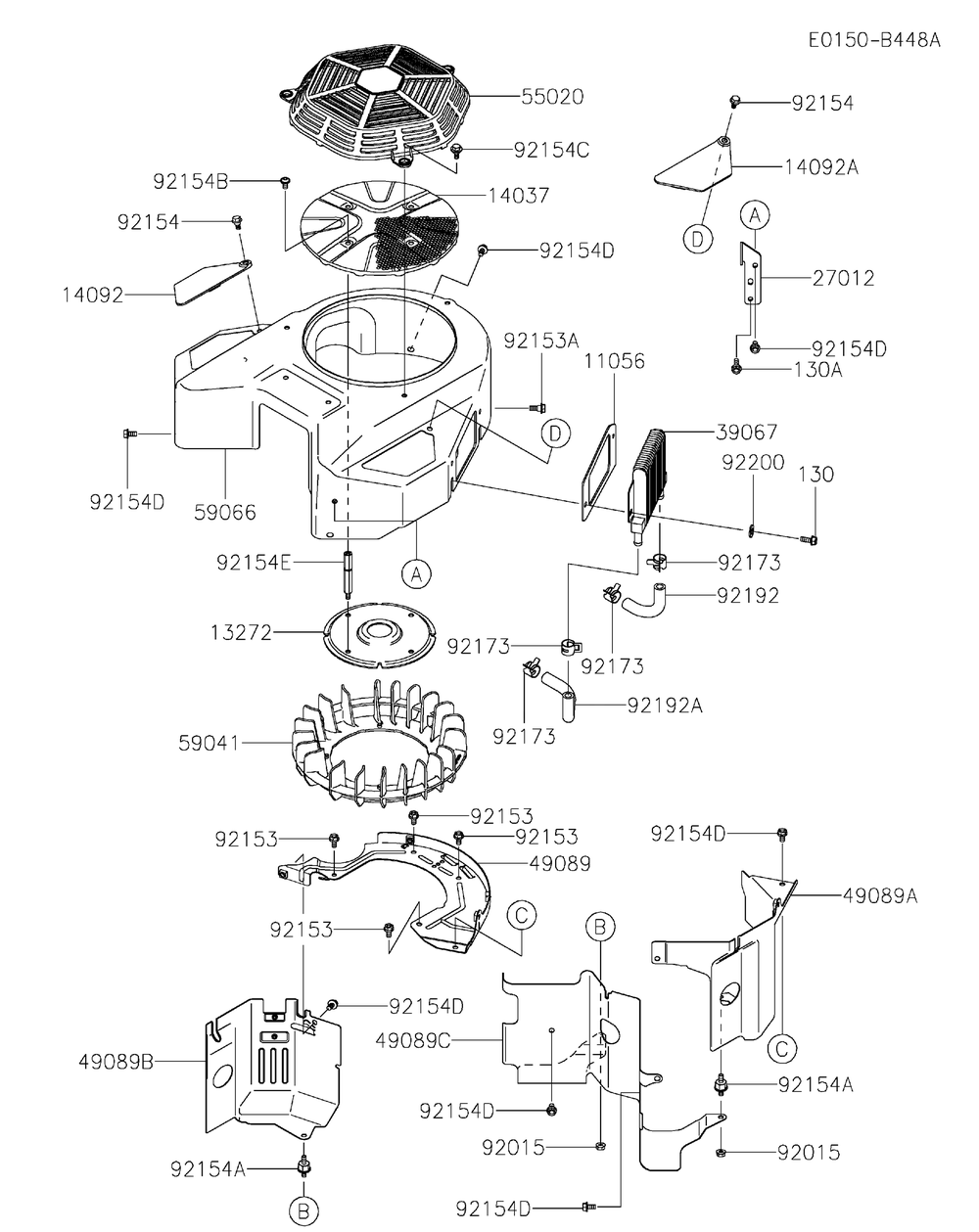 Cooling Equipment Diagram and Parts List for FX850V-JS11  Cub Cadet Lawn Tractor